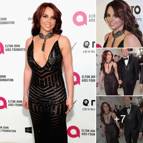 “Starlight Britney: A Glowing Presence at the 2014 Elton John AIDS Foundation Oscars Gala”